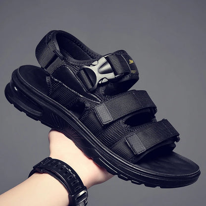 2023 New Design Men Rome Sandals Leather Fashion Sandals Black Men Summer Shoes Comfortable Cushion Soft Gladiator Sandals
