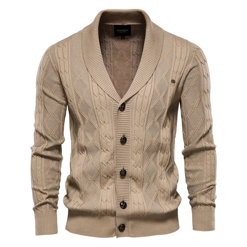Men Cardigan Casual V-Neck Long Sleeve Sweater Men Coat