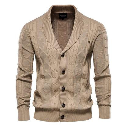 Men Cardigan Casual V-Neck Long Sleeve Sweater Men Coat