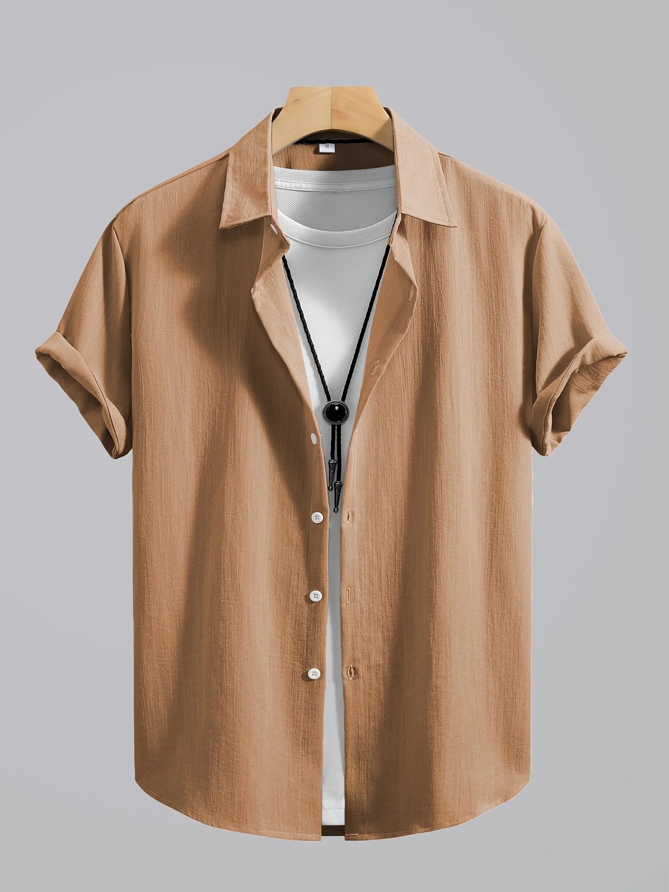 2026 Men's Simple and Fresh Shirt - Street Fashion Loose Quick-Drying Casual Shirt-Hawaiian Vacation Style Solid Collar Cardigan