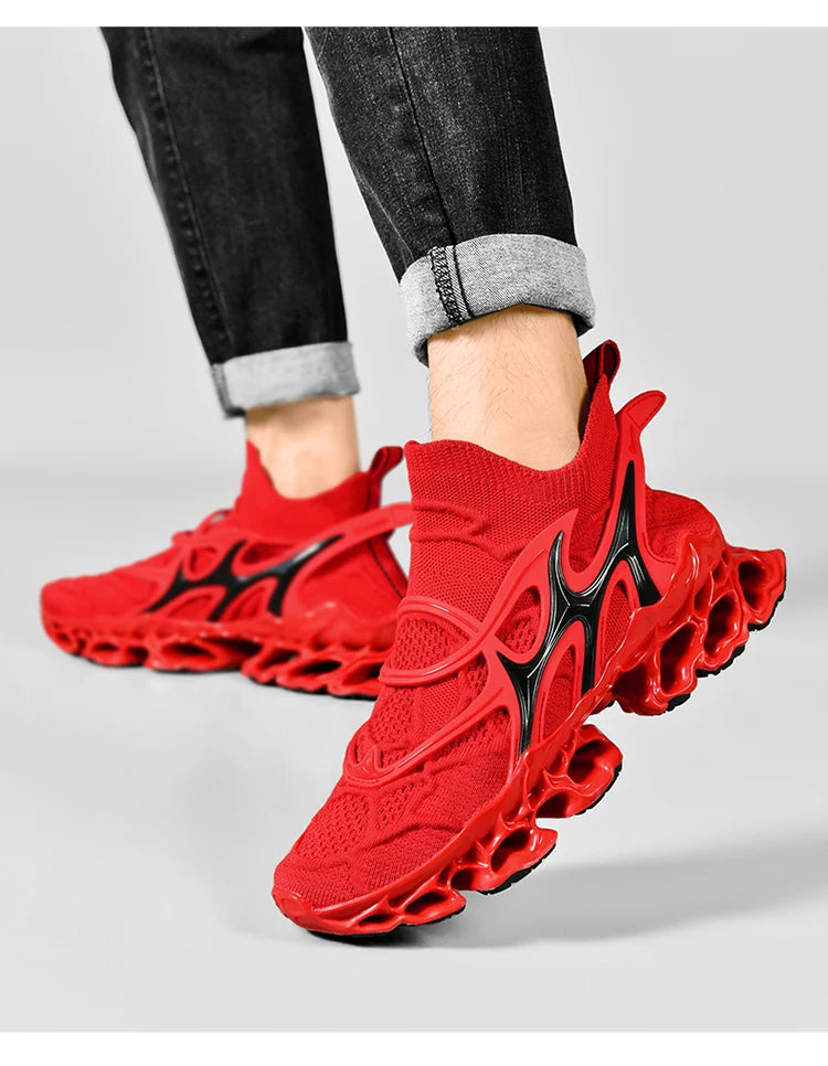 Men's Blade Type Shoes Breathable Shock Absorption Running Shoes Non-Slip Shoes For Jogging Tennis Gym Casual Walking Sneakers