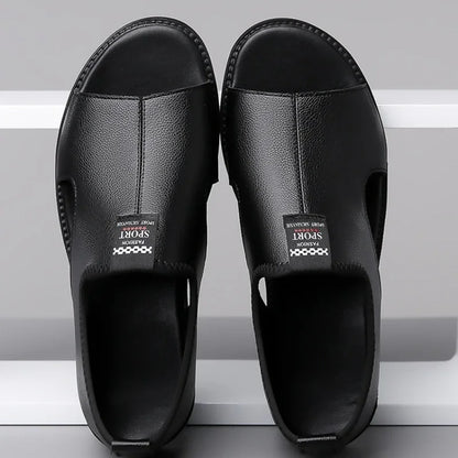 Sandals for Men Brand Casual Shoes Outdoor Fashion Men's Slippers Comfortable Beach Shoes High Quality Leather Men Flat Sandals
