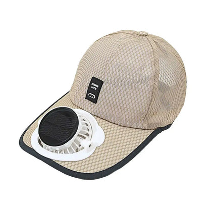 Summer Men Women Mesh Baseball Hat Sun Block Baseball Hat With Solar Fan USB Charging Fan Breathable UV Block Outdoor Sunhats