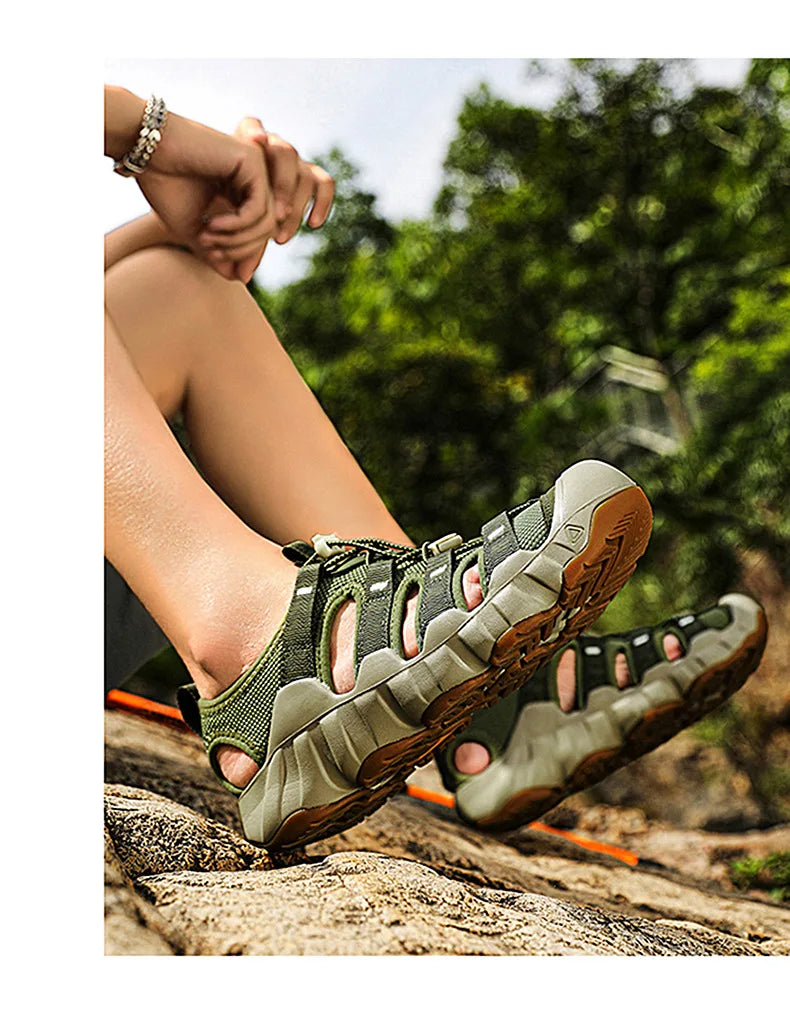 Brand Summer Men's Sandals Fashion Design Beach Men Sandals Outdoor Couple Wading Sandals Non-slip Flat Men Sneakers Size 35-46