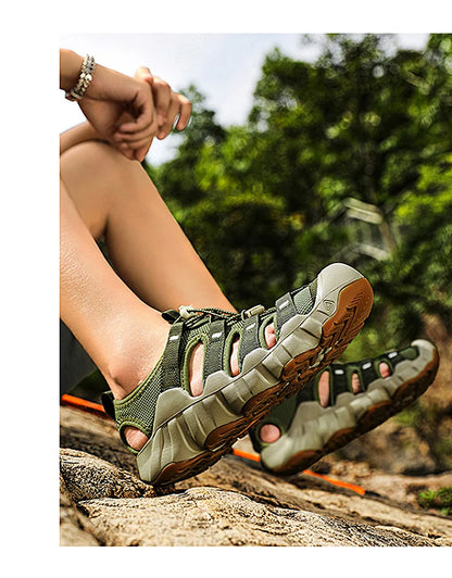 Brand Summer Men's Sandals Fashion Design Beach Men Sandals Outdoor Couple Wading Sandals Non-slip Flat Men Sneakers Size 35-46