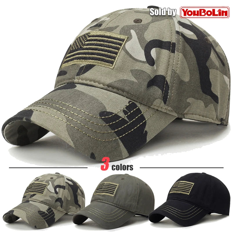 American Flag Embroidered Cotton Adjustable Soft Top Baseball Cap Sun Hat Trucker Caps Dad Hats