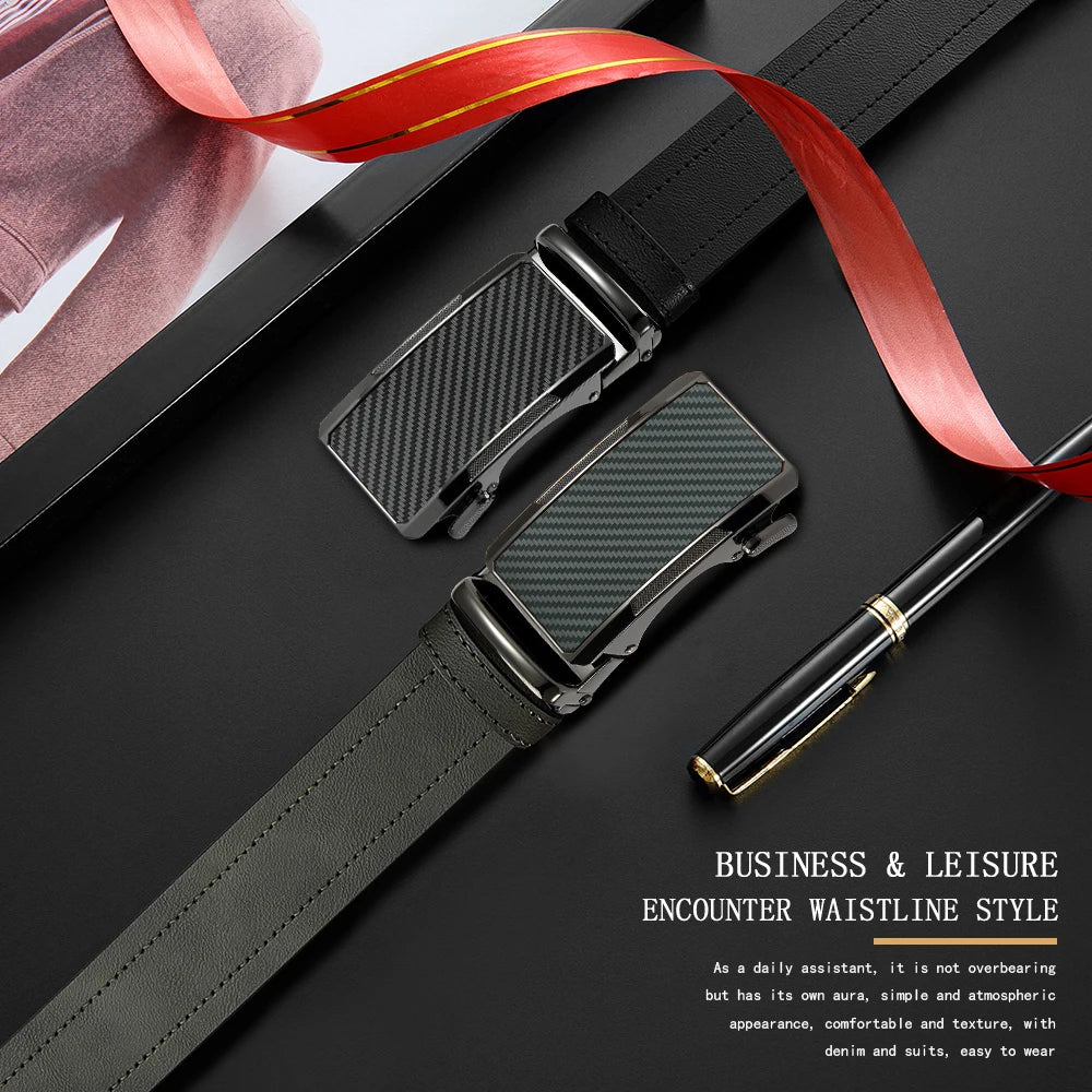 New Business Leisure Men's Alloy Square Buckle Belt Men's Luxury Designer High Quality Leather Cowboy Belt Multi Color
