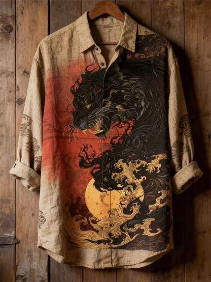 New retro Paisley skeleton 3D printed men's long sleeved shirt with dark style vintage casual shirt clothing
