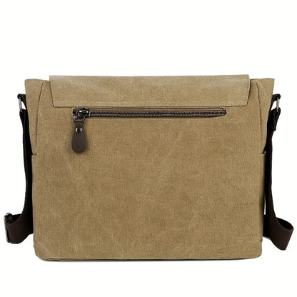 Retro Canvas Messenger Bag for Men, Large Sling Bag, Casual Crossbody Bag for Hanging Out Daily Commute, School Bag College Bags