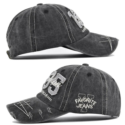 Men Women 1985 Embroidery Baseball Caps Vintage Washed Cotton Outdoor Sun Hats Unisex Streetwear Hip Hop Hats Adjustable
