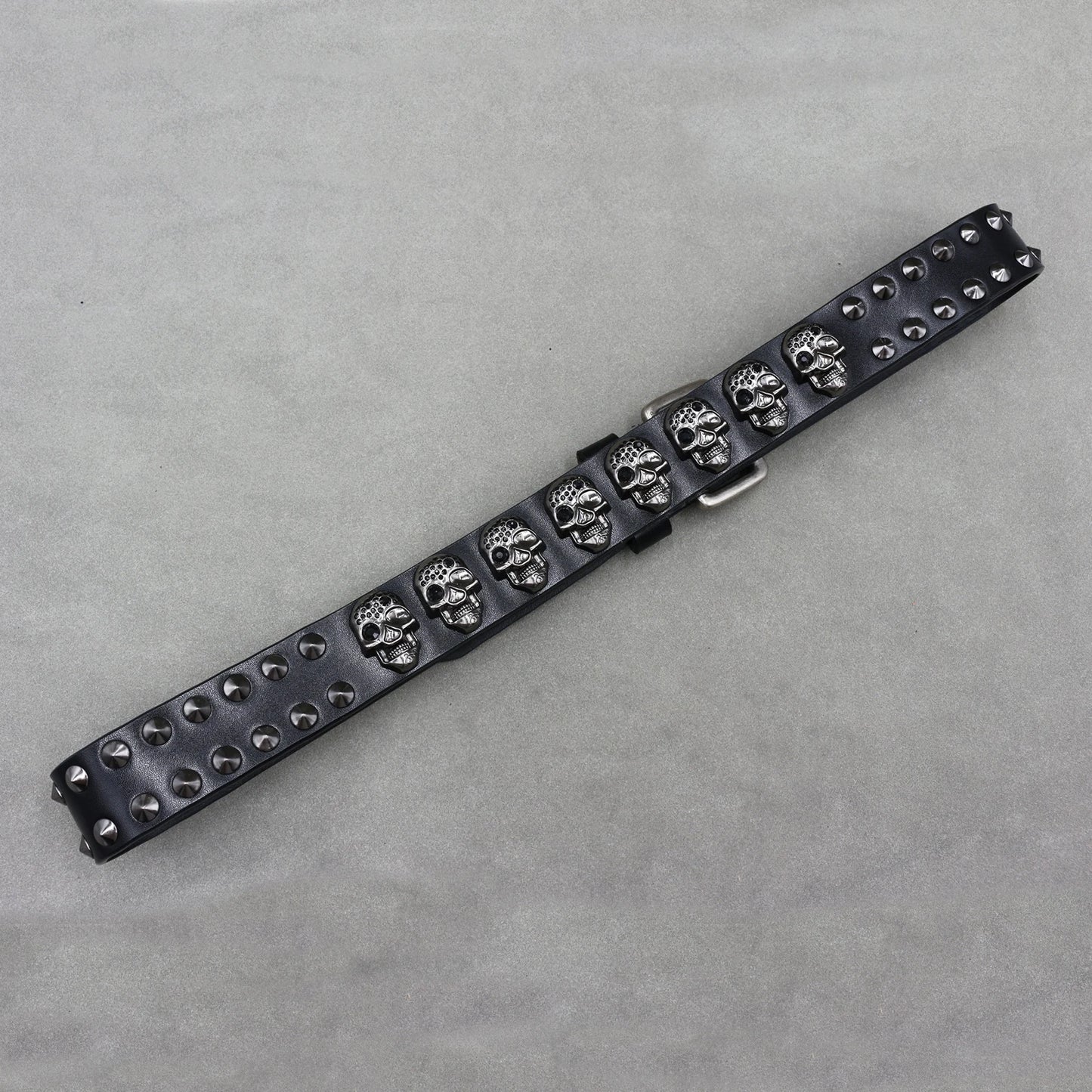 NEW Metal Rivet Cowboy Belt Genuine Leather Cowskin Men Belt Punk Rivet Jeans Belts For WOMEN Ceinture Homme Cinturones Hombre