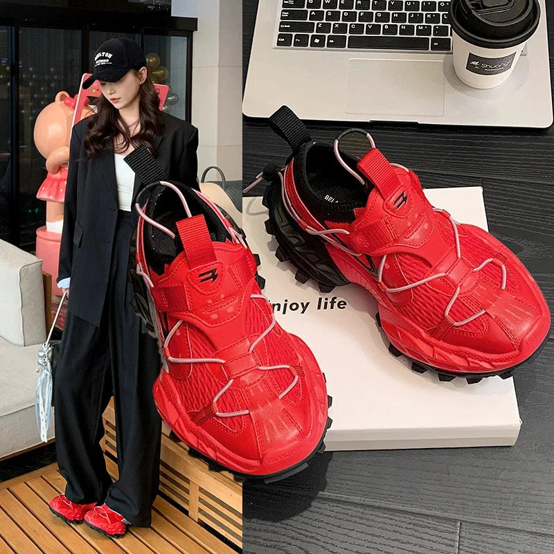 Men's Paris Shoes Top Version 2025 New Fashion Trend Dad Shoes Thick Bottom Heightening Casual Sports Shoes Rubber Outsole