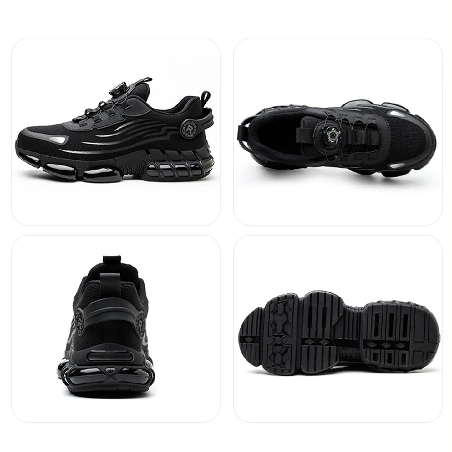 Indestructible Steel Toe Work Shoes for Men Women Rotating Button Safety Shoes Lightweight Construction Work Safety Shoes