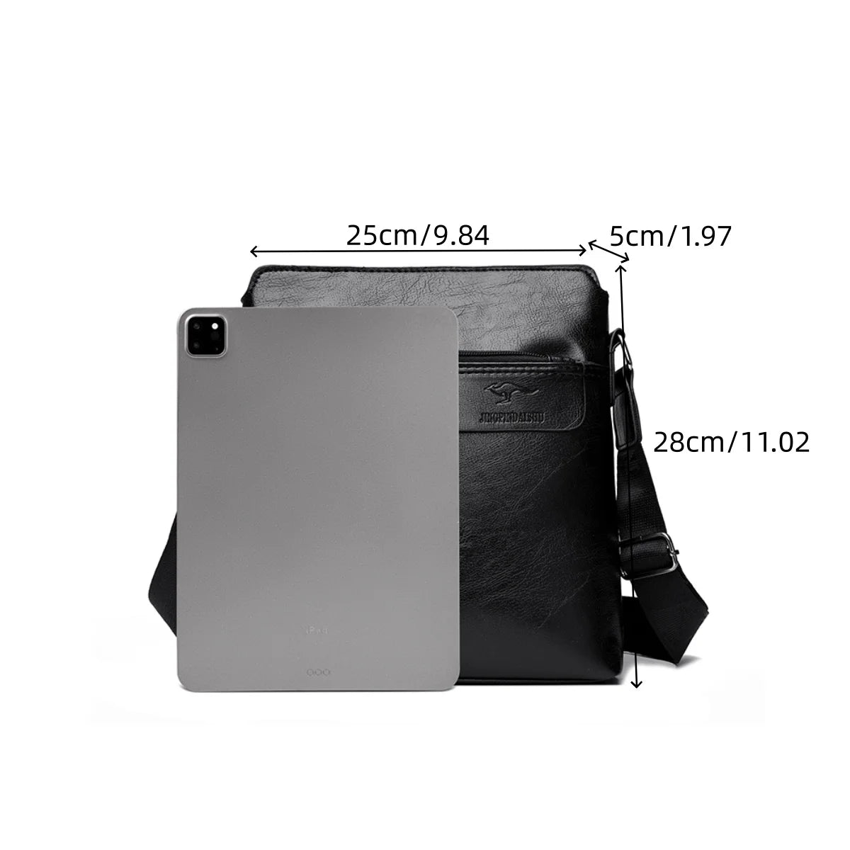 Men's Business Casual Backpack, Single-Shoulder Crossbody Pu Leather Briefcase, Multi-Compartment Large Capacity