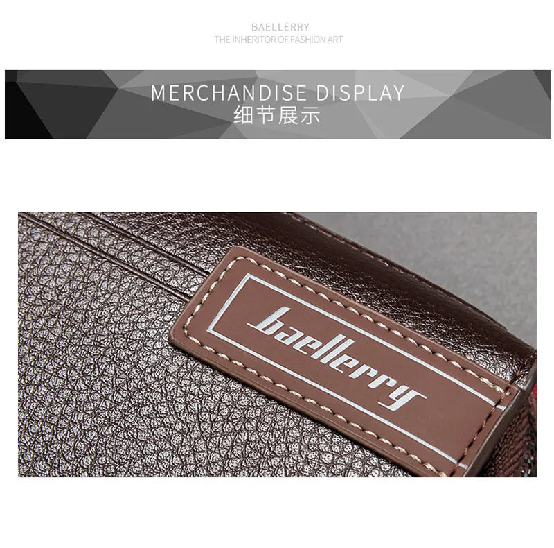 Baellerry Large Capacity Phone Pocket New Men Wallets Handbag Brand Card Holder Zipper Male Wallets Passport Case Men's Purses