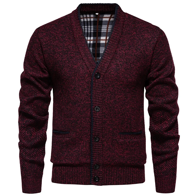 New Autumn Men V-neck Business Cardigans Sweatercoats Winter Warm Cardigan Sweaters Male Casual Cardigans Slim Fit Sweaters 4XL