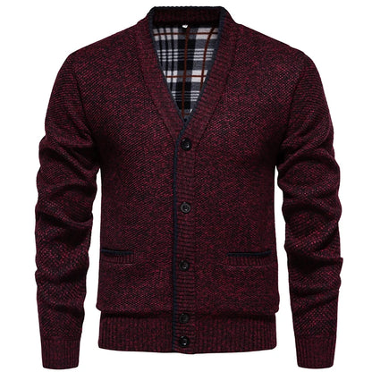 New Autumn Men V-neck Business Cardigans Sweatercoats Winter Warm Cardigan Sweaters Male Casual Cardigans Slim Fit Sweaters 4XL