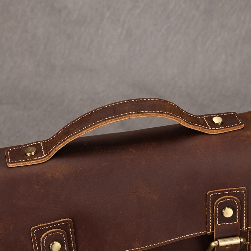 Luufan Crazy Horse Leather Men's Shoulder Bag Vintage Messenger Bags Men Male Small Travel Crossbody Bags Man Handbag Sling Bag