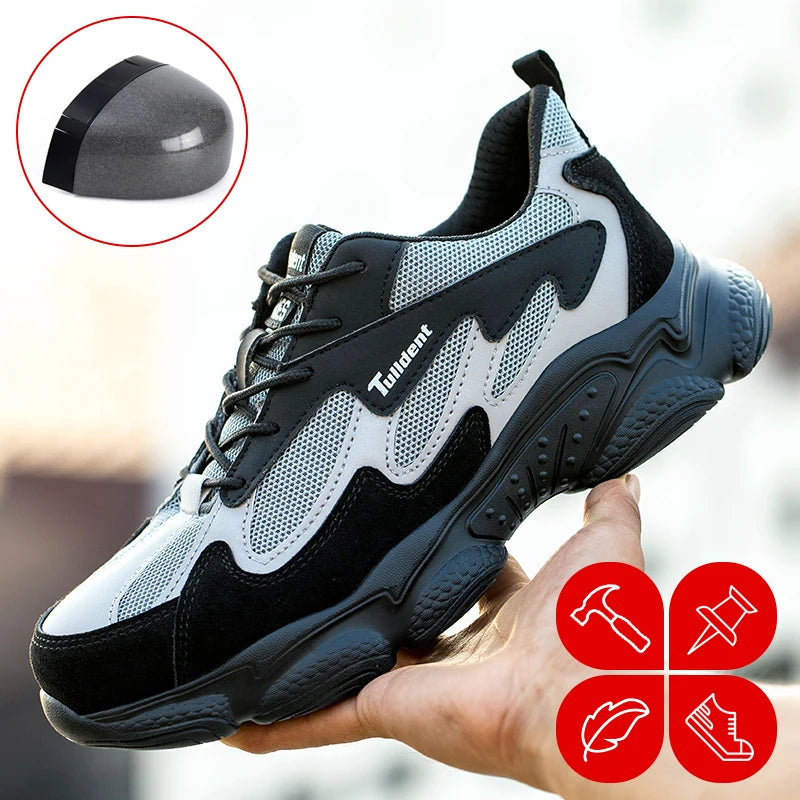 Safety Shoes, Puncture and Smash Resistant Work Shoes, Men's Protective Shoes, Wear-Resistant Work Boots