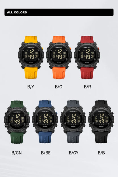 New Style NAVIFORCE Fashion Waterproof Men's Electronics Wrist Watch Sports Luminous Watches Silicone Strap Male Clocks Gifts