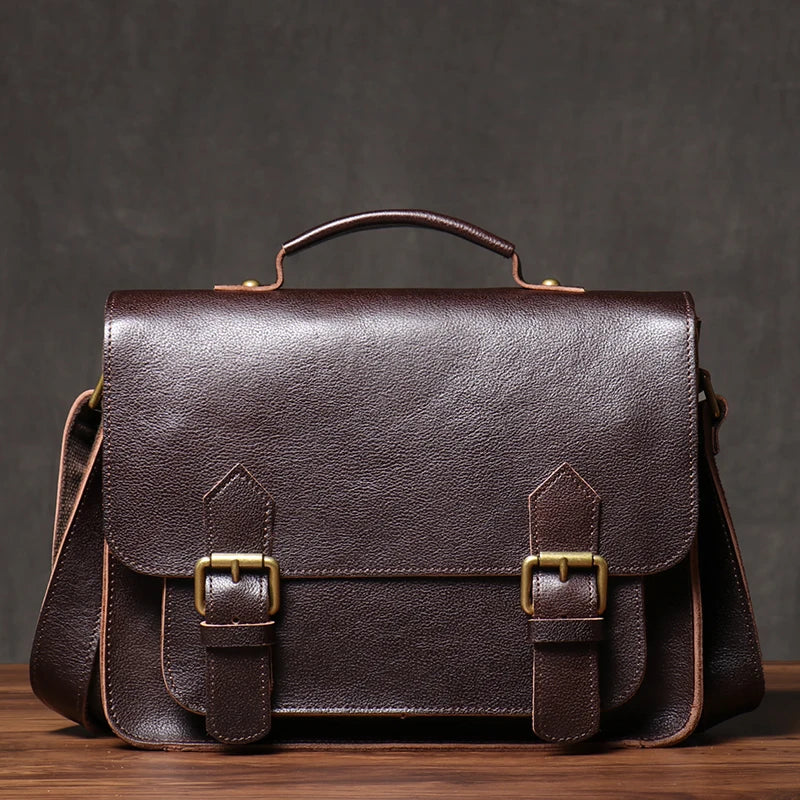NUKA High Quality Top-Grain Cowhide Crossbody Bag Retro Unisex Messenger Bag Luxury Shoulder Bag Genuine Leather Cambridge Bags