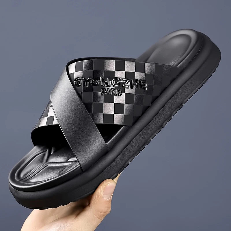 Street Style Men Slippers Outdoor Sandals Comfy Beach Flatws Soft Slides Summer Casual Shoes Quick Dry Male Half Drag Flip Flops