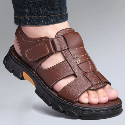 Men's Casual Outdoor Sandals with Adjustable Straps and Non-Slip Sole for Summer Beach Walks, Hiking Trails, and Daily Wear, Per