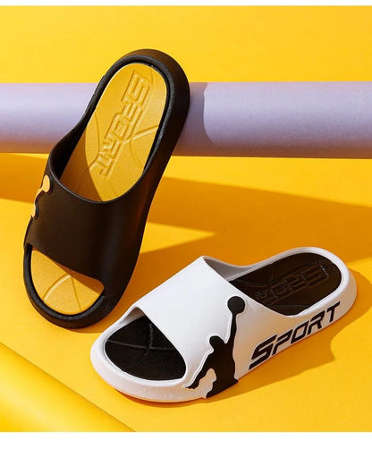 Fashion Men's Slippers PVC Soft Sole Non-slip Slides Casual Outdoor Beach Flip Flops Home Bathroom Couples Slippers New Sandal