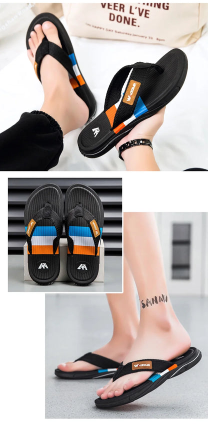Summer new thick-soled casual flip-flops for men, anti-slip, anti-odor and wear-resistant, beach flip-flops for outdoor wear