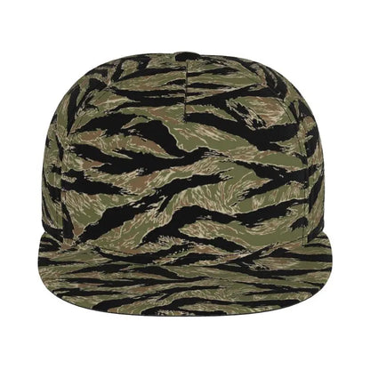Tiger Stripe Camouflage Military Camo Print Baseball Cap Daily Casual Adjustable Snapback Hat Hip Hop Caps Flat Bill Brim Hats