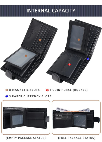 Baellerry New Short Men Wallets Zipper Coin Pocket Business Male Purses High Quality PU Card Holder Small Wallet For Men