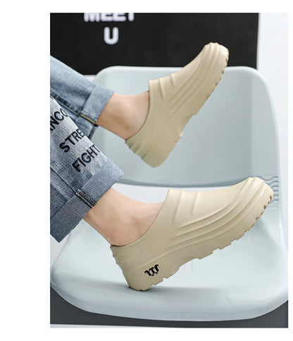 New Men's Anti-slip Chef Shoes Sandals For Men Working Shoes Waterproof Fashion Garden Shoes Clogs For Beach Slippers Size 36-48