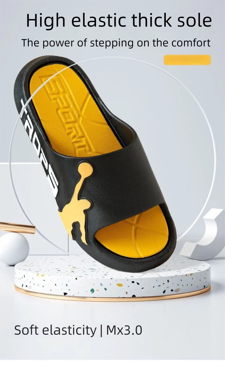 Fashion Men's Slippers PVC Soft Sole Non-slip Slides Casual Outdoor Beach Flip Flops Home Bathroom Couples Slippers New Sandal