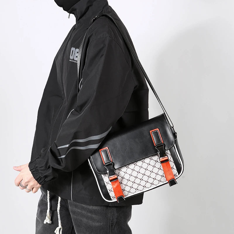 Fashion Casual Men Satchels Bag High Quality Soft PU Leather Men's Flap Handbag Casual Male Shoulder Bag Clutches Bag