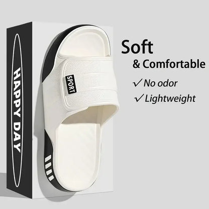 Plus Size Men Sporty EVA Cloud Slides 3.0cm Thick Sole Non Slip Sandals Ultra Soft Cushion Open Toe Summer Gym Beach Pool Slippe