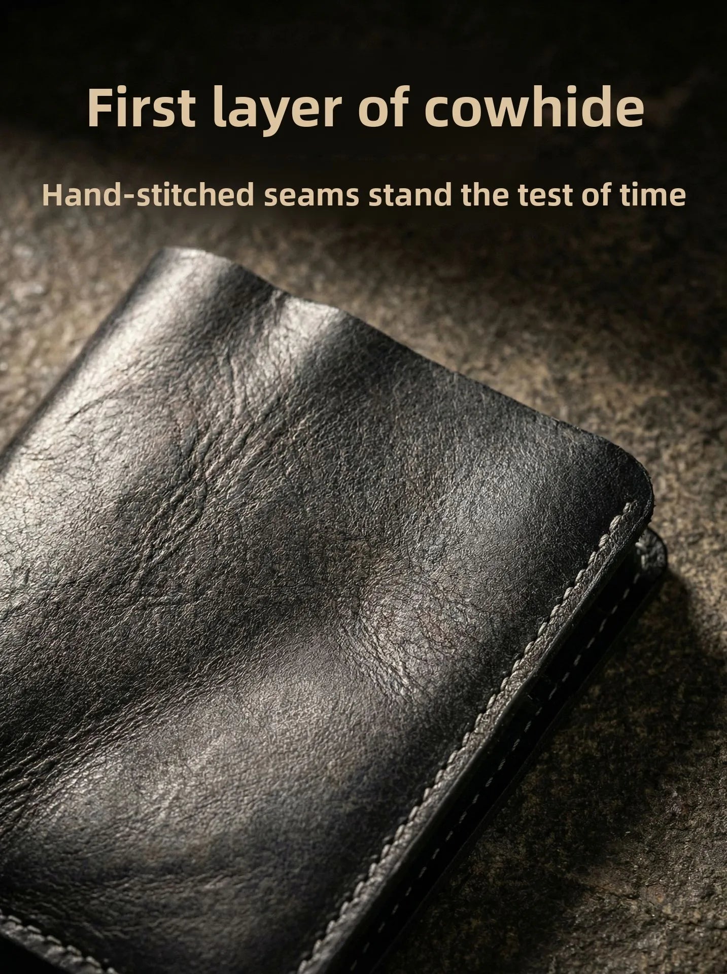 Vintage Genuine Leather Men Wallet High Quality Card Holder Large Capacity Durable Male Money Clips