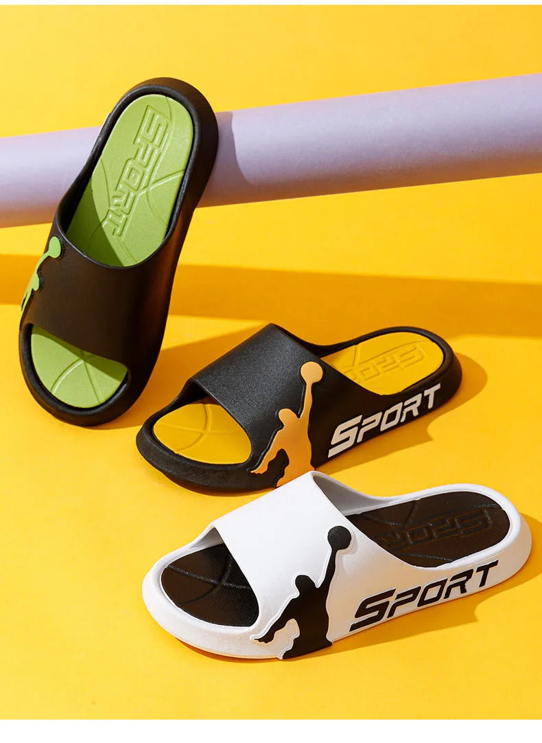 Fashion Men's Slippers PVC Soft Sole Non-slip Slides Casual Outdoor Beach Flip Flops Home Bathroom Couples Slippers New Sandal