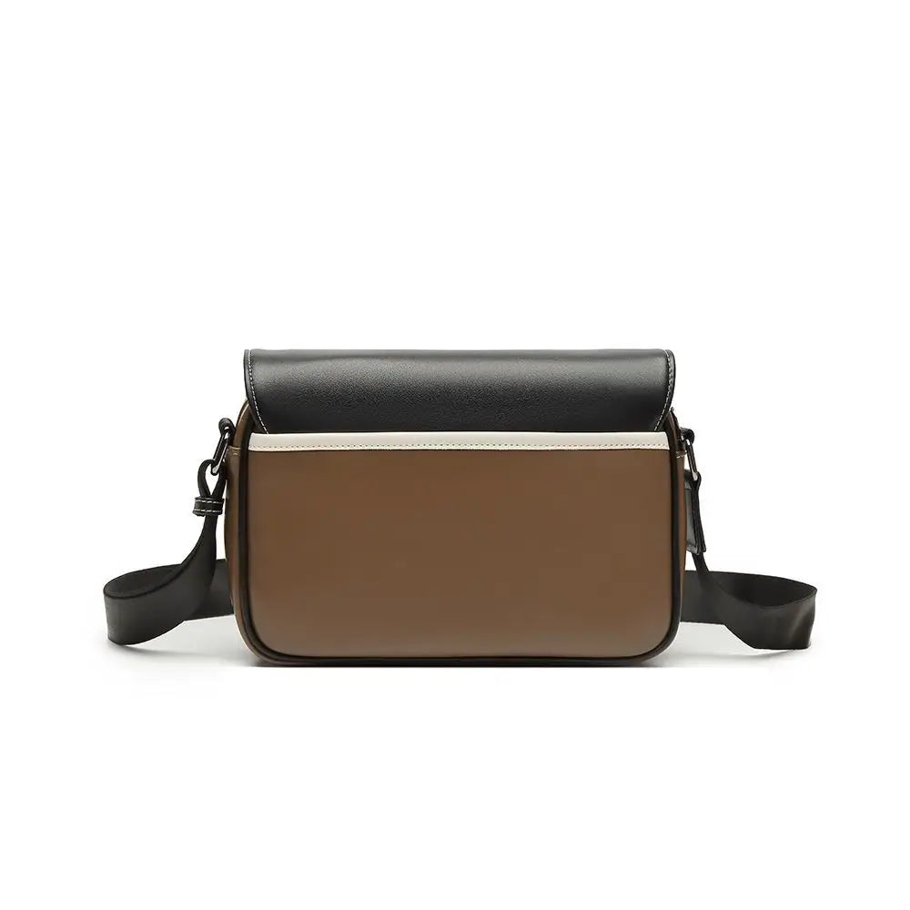 Casual PU Leather Messenger Bag Multi-pocket Design Vintage Shoulder Bag Durable Male Handbags Travel