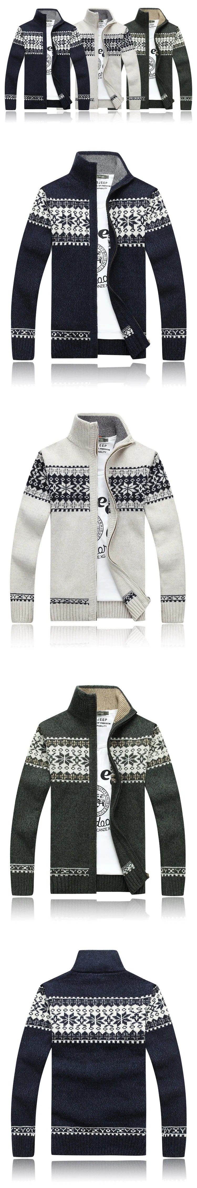 2026 Men's Warm Knitted Jackets Thick Long Sleeve Warm Sweater Coat Printted Casual Cardigan Male Jackets Cardigan Plus Size 5XL