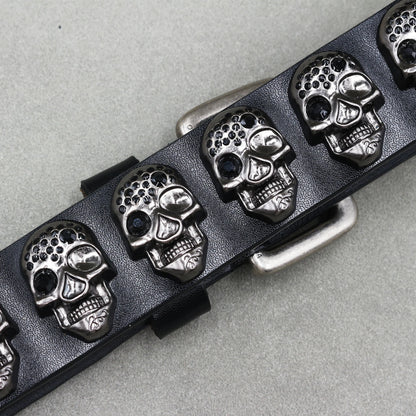 NEW Metal Rivet Cowboy Belt Genuine Leather Cowskin Men Belt Punk Rivet Jeans Belts For WOMEN Ceinture Homme Cinturones Hombre