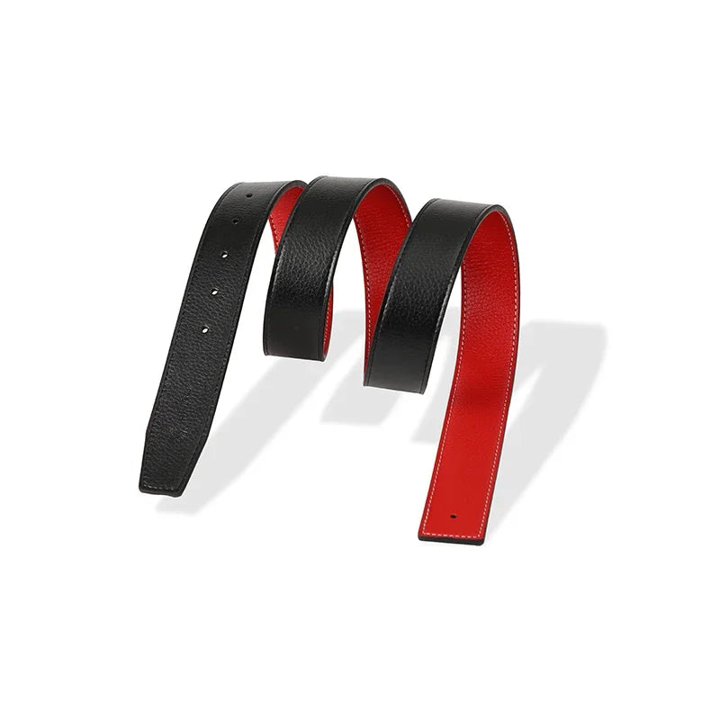 Luxury Brand Belts No Buckle Men High Quality Pin Smooth Buckle Male Straps without Buckle  PU Leather Waistband No Buckle 3.8cm