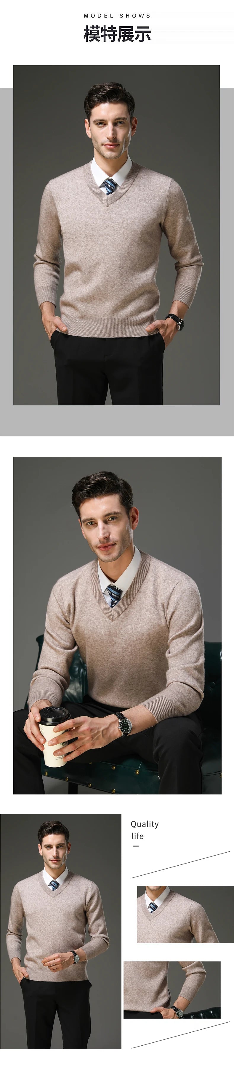 Top Grade Thick Anti-Pilling New Fashion Brand Autum Winter Knit Pullover Men Slim Fit Sweater Business Casual Woolen Jumper