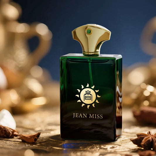Luxury Green Glass Bottle Eau de Parfum - Long-Lasting Woody Spicy Fragrance for Men, Premium Arabian Style Perfume for Gifting