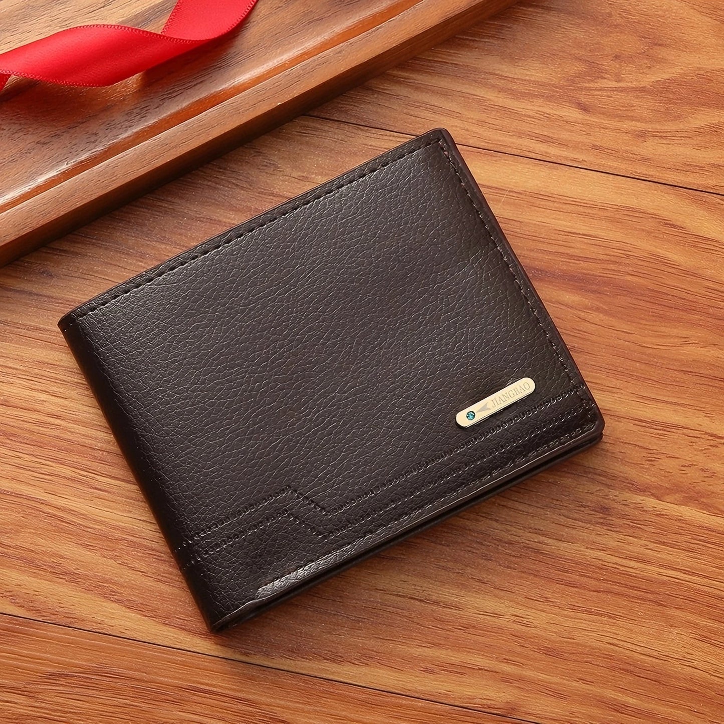 New Men's Short Frosted Leather Wallet Multi-Slot Coin Pocket Photo Holder Small Men's Wallet