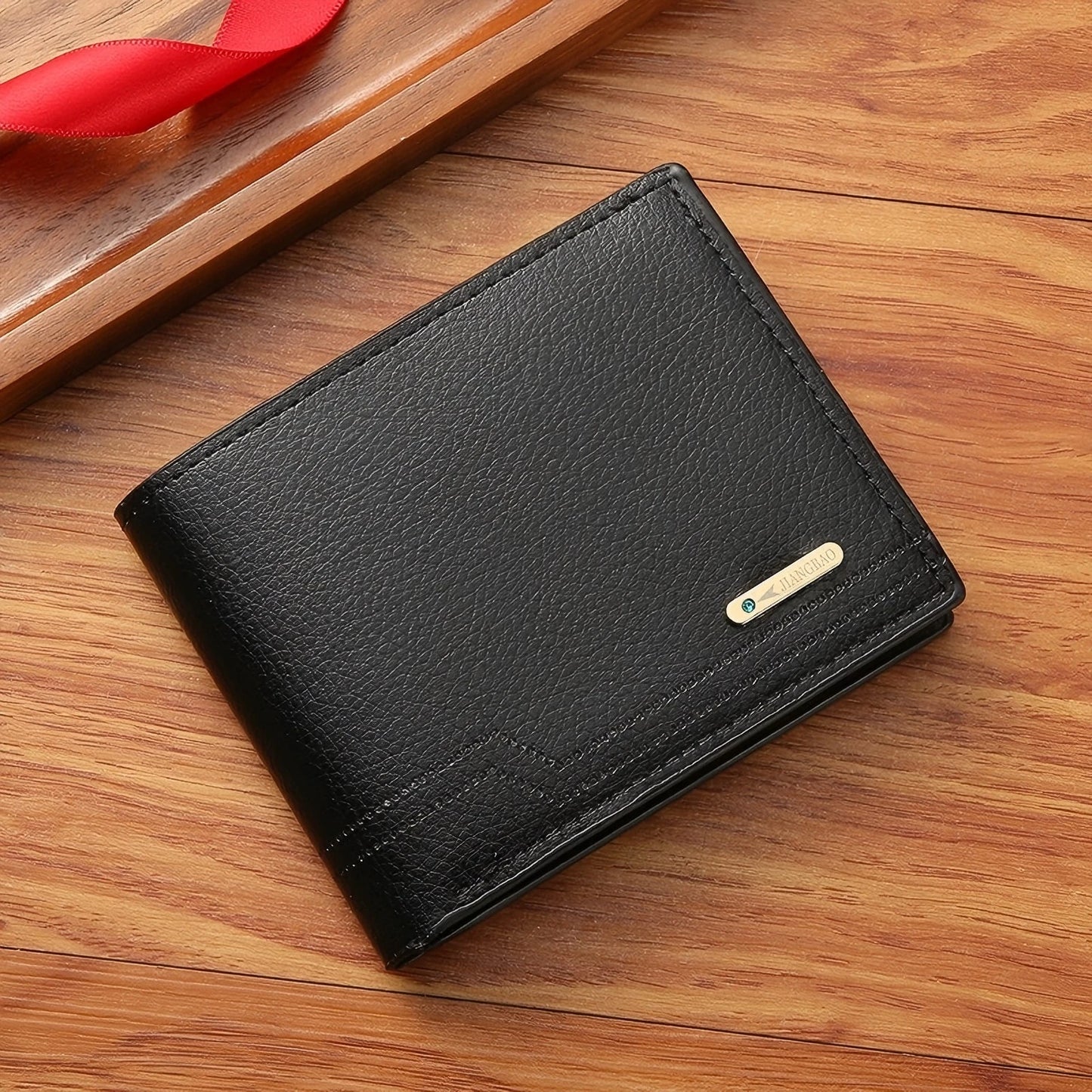 New Men's Short Frosted Leather Wallet Multi-Slot Coin Pocket Photo Holder Small Men's Wallet