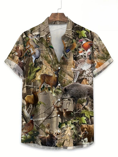 Floral Shirts Men's Hawaii Holiday Party Blouse 2025 Lapel Beach Shirt Flower Camisas Short-sleeved Womens Clothes