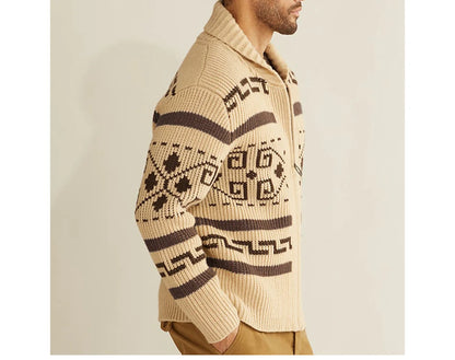 Winter Men's Cardigan Sweaters Fashion Male Knitted Sweater Thermal Warm Coats Casual Man Cashmer Lapel Knitted Jackets Clothing
