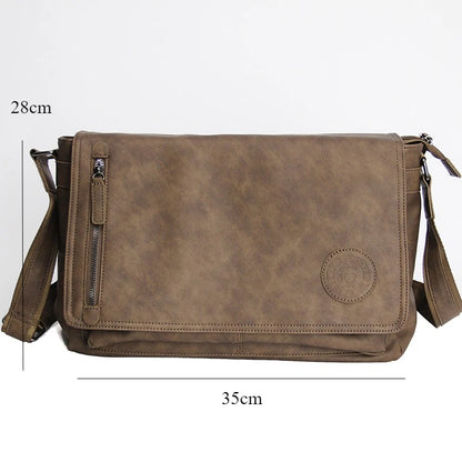 Retro Crossbody Bag Men Large Capacity Messenger Bag Flap Satchels Vintage Design Men's Crossbody Shoulder Bags Male Sling Pack
