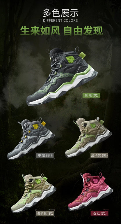 RAX Men Hiking Shoes Mid-top Waterproof Outdoor Sneaker Men Leather Trekking Boots Trail Camping Climbing Hunting Sneakers Women