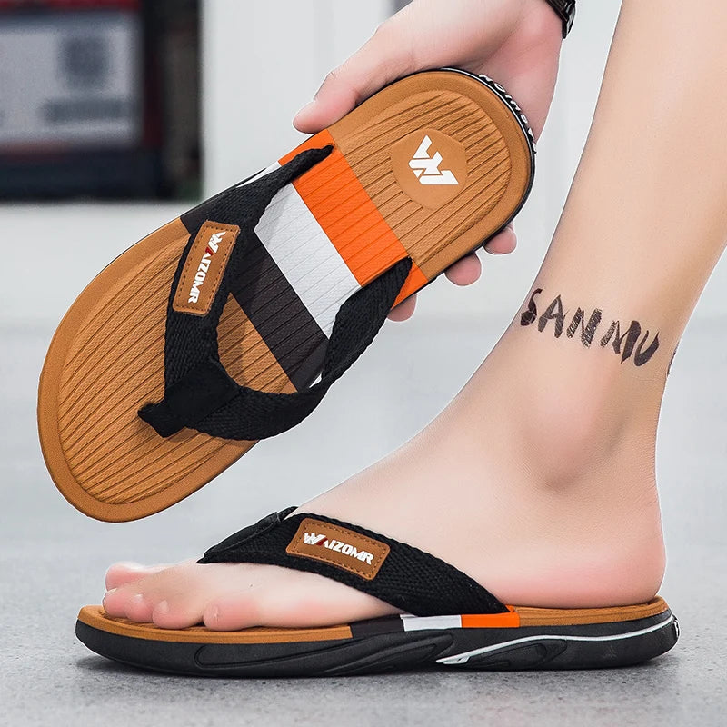Summer new thick-soled casual flip-flops for men, anti-slip, anti-odor and wear-resistant, beach flip-flops for outdoor wear